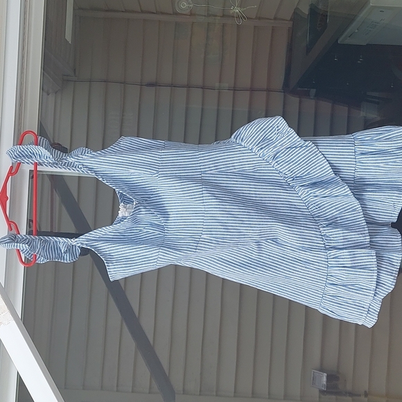 ZAFUL Ruffles Striped A Line Mini Dress - Picture 1 of 10
